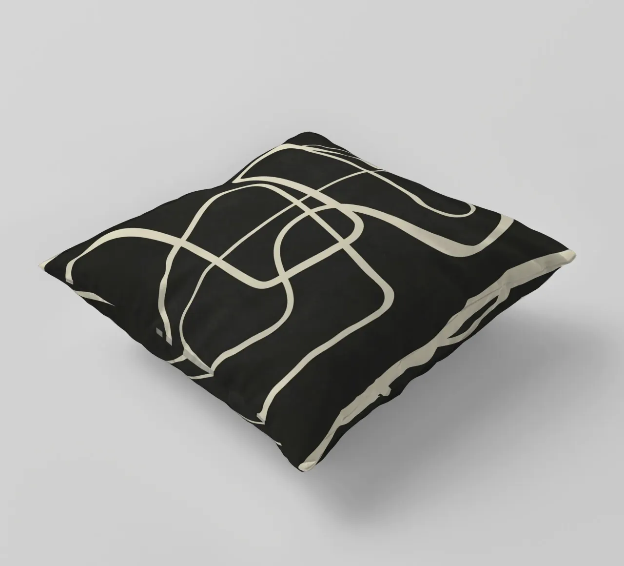 Modern Abstract Lines – Noir cuscino da cityart