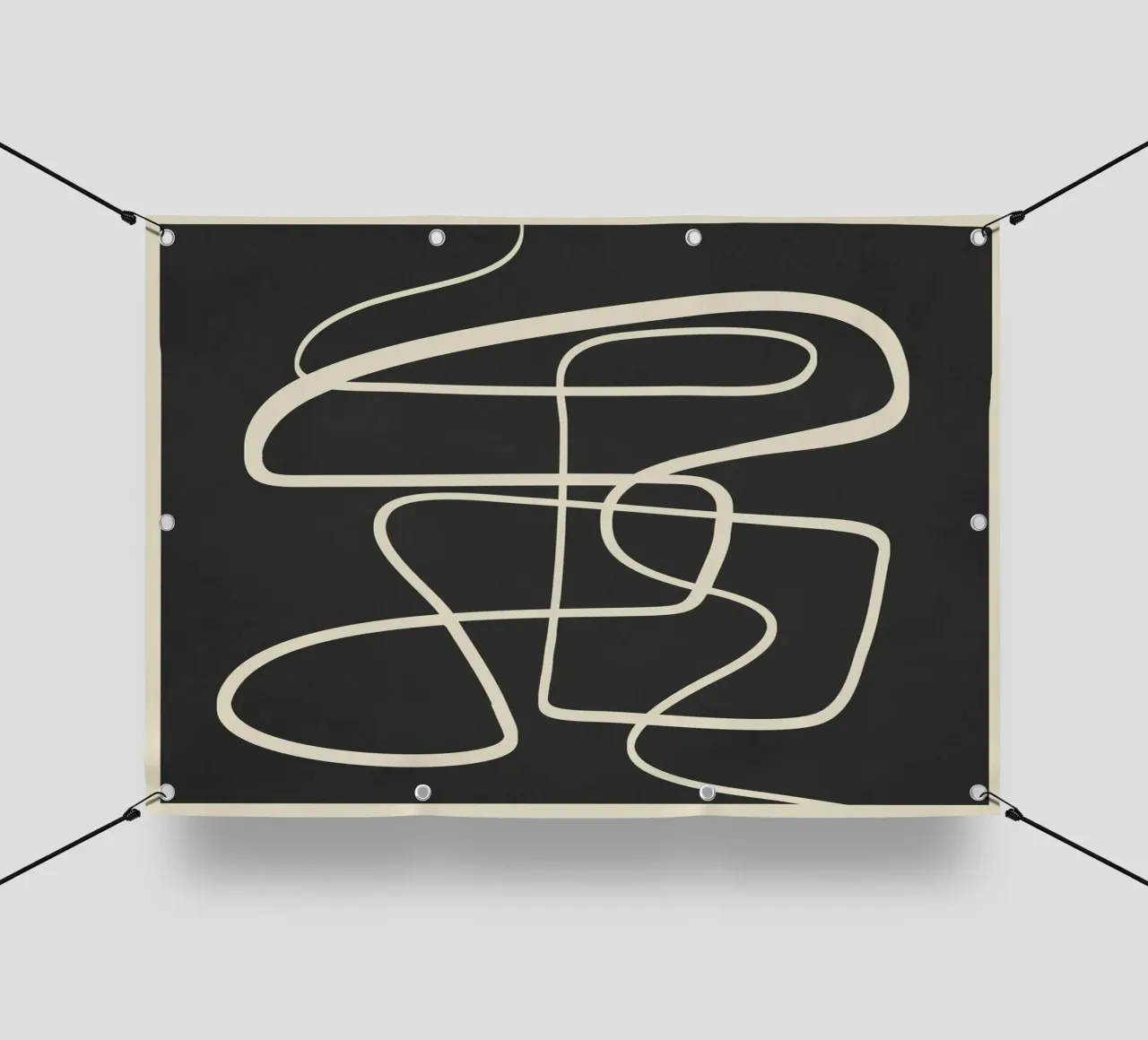 Modern Abstract Lines – Noir PVC Plane von cityart