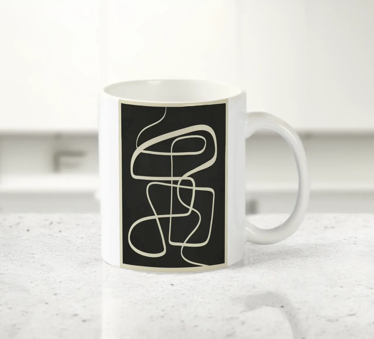 Modern Abstract Lines – Noir mug en céramique de cityart