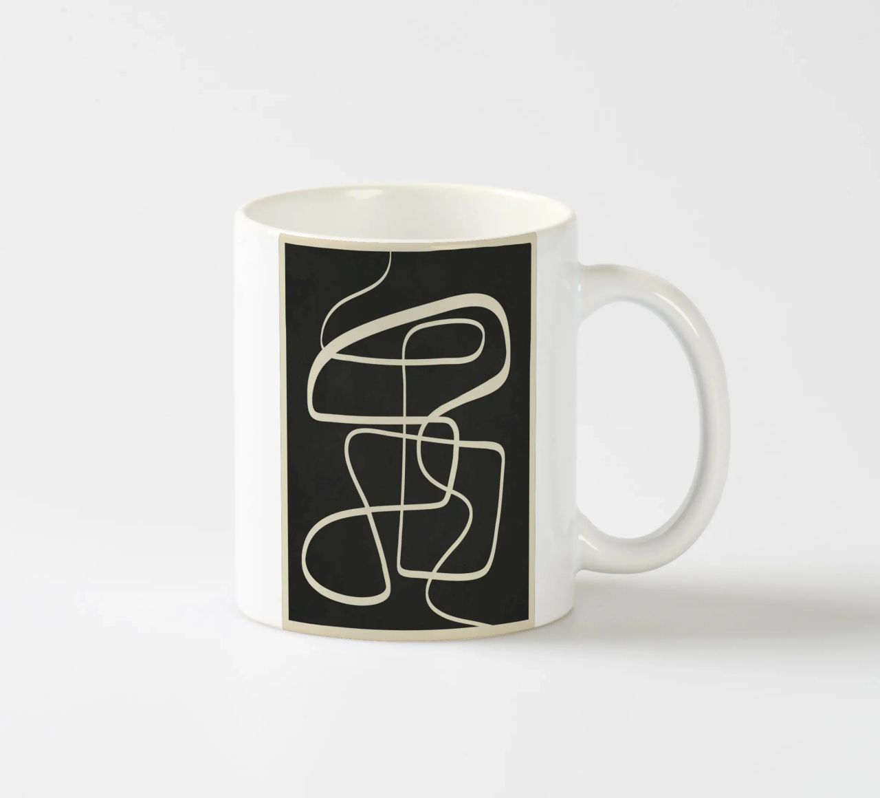 Modern Abstract Lines – Noir tazza in ceramica da cityart