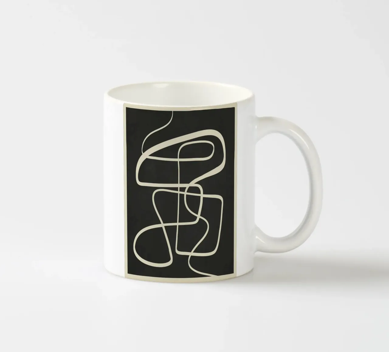 Modern Abstract Lines – Noir mug en céramique de cityart