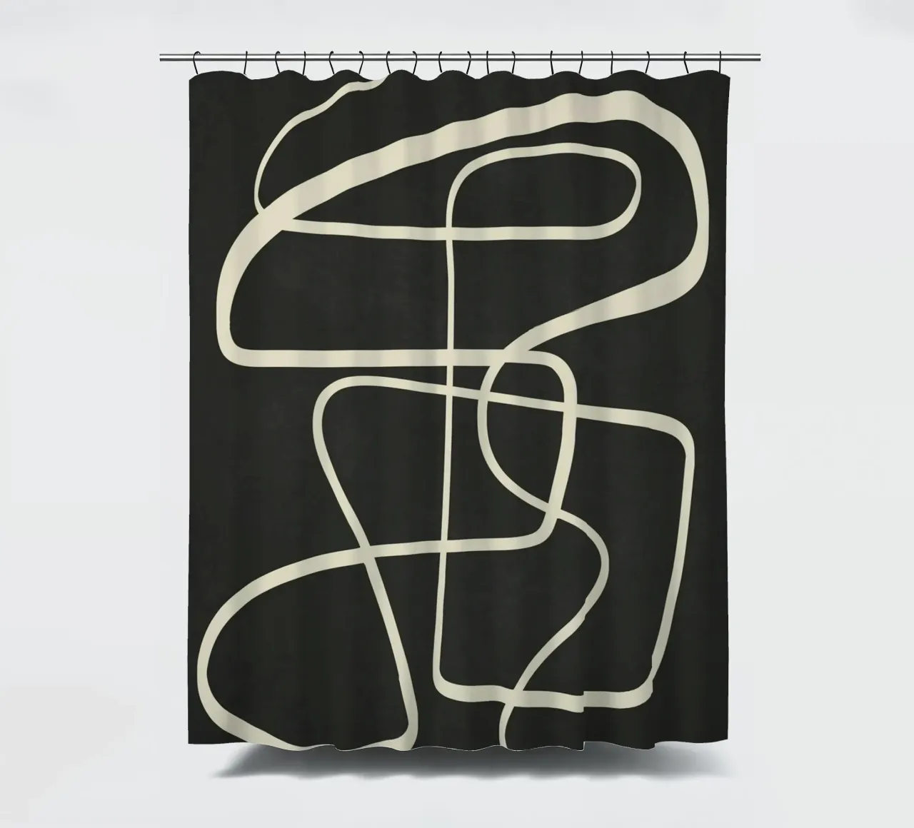 Modern Abstract Lines – Noir shower curtain by cityart