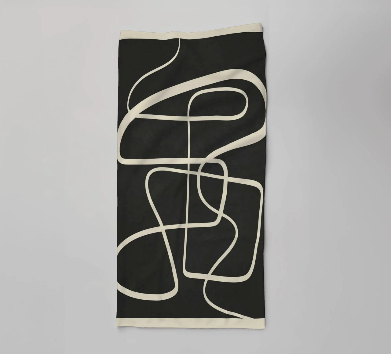 Modern Abstract Lines – Noir asciugamano da bagno da cityart