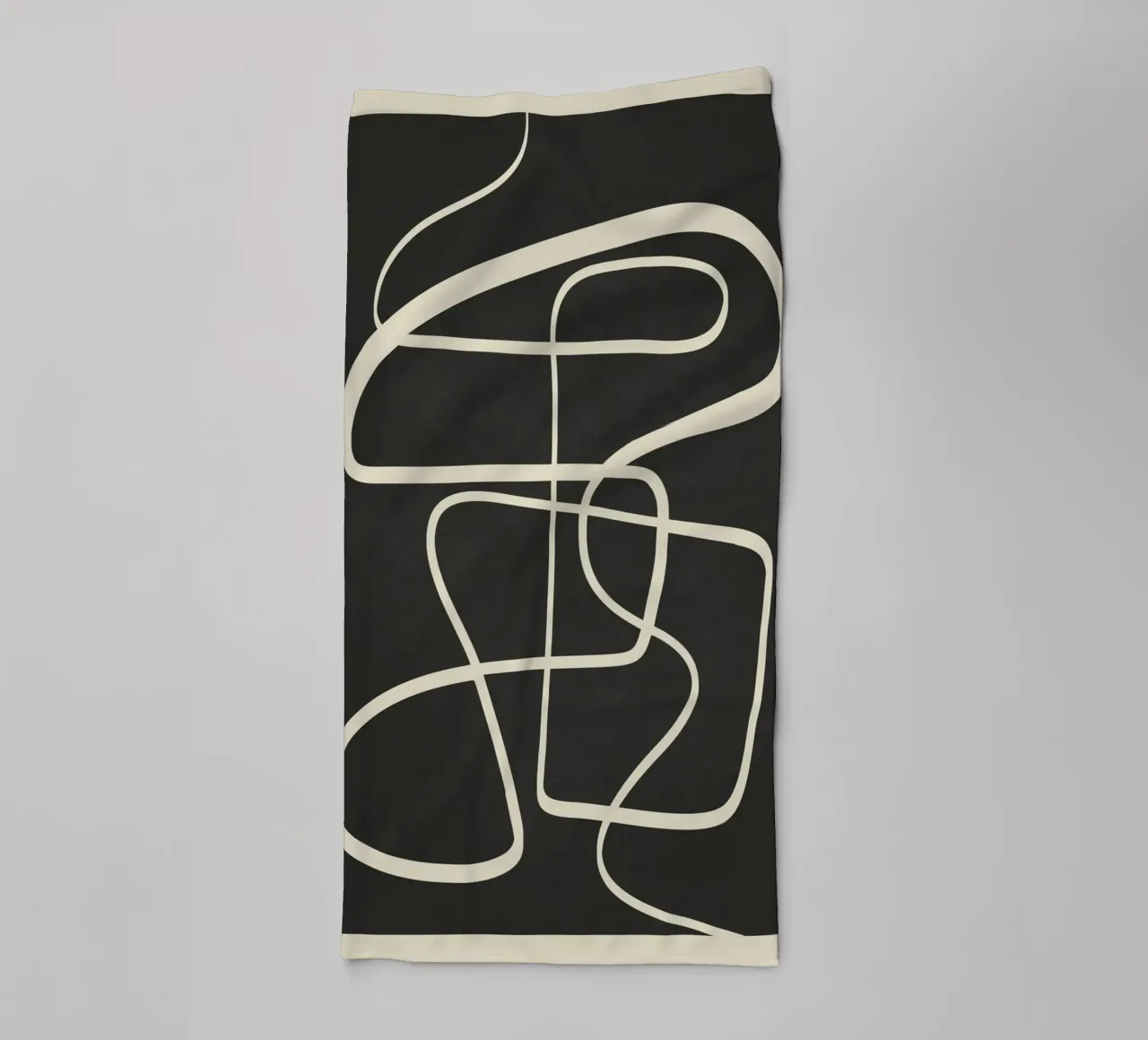 Modern Abstract Lines – Noir Handtuch von cityart