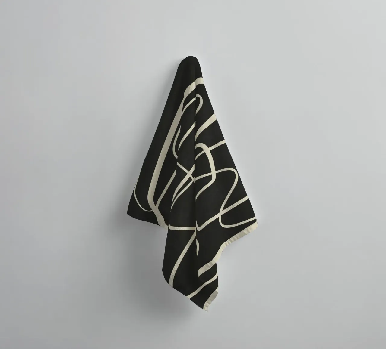 Modern Abstract Lines – Noir Handtuch von cityart