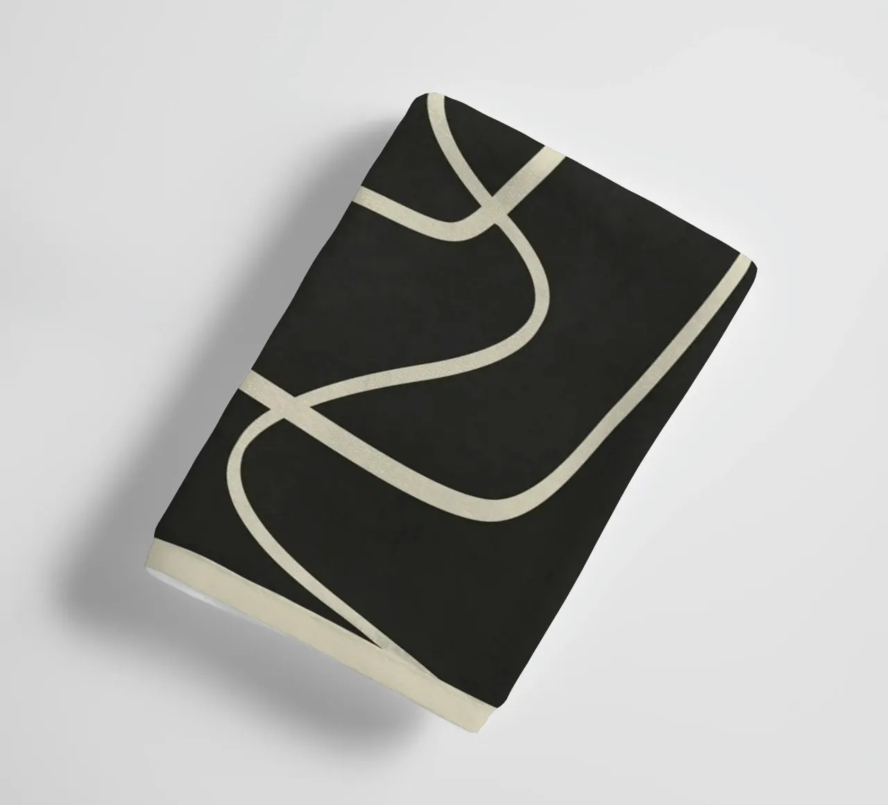 Modern Abstract Lines – Noir Handtuch von cityart