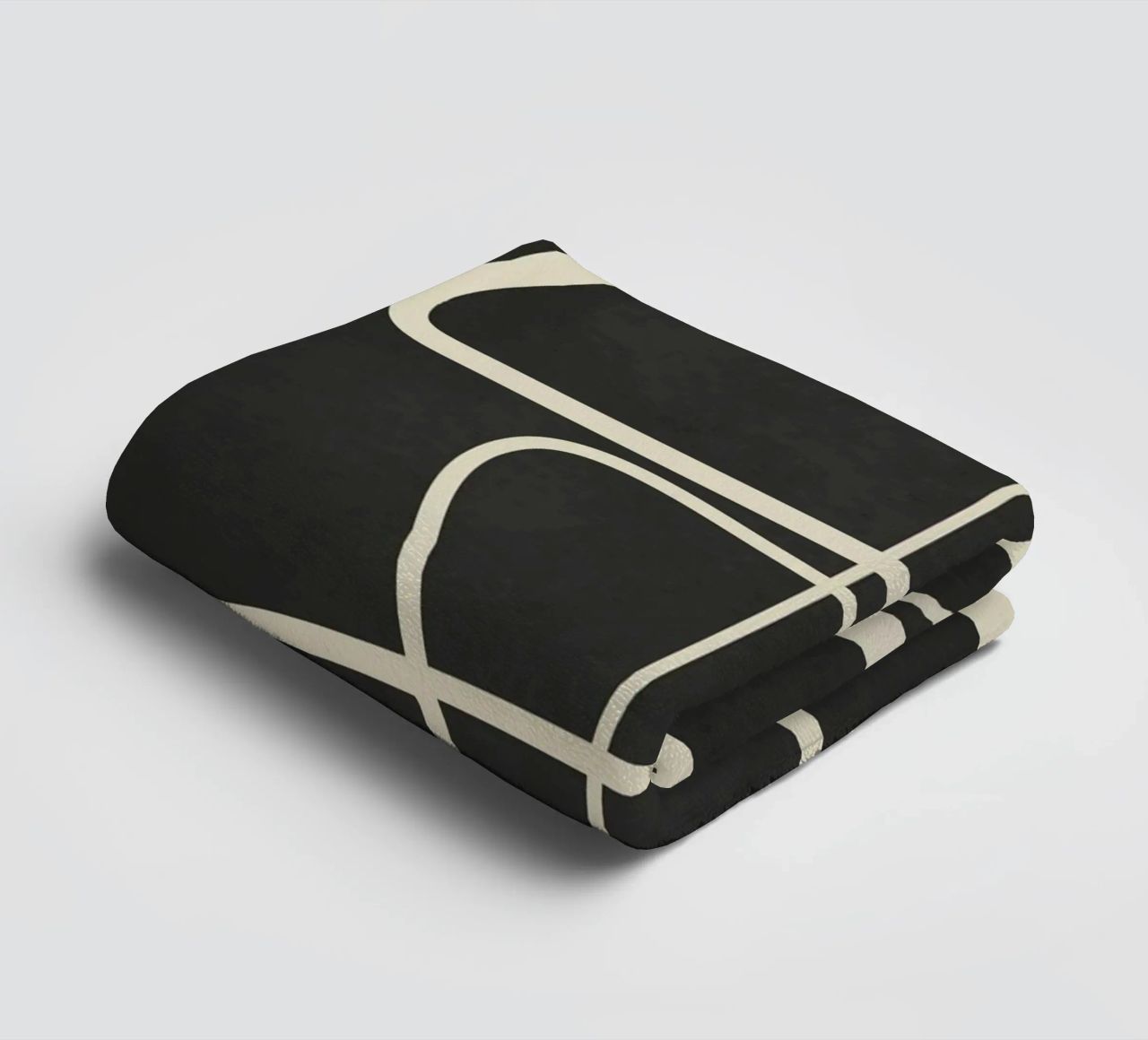 Modern Abstract Lines – Noir asciugamano da bagno da cityart