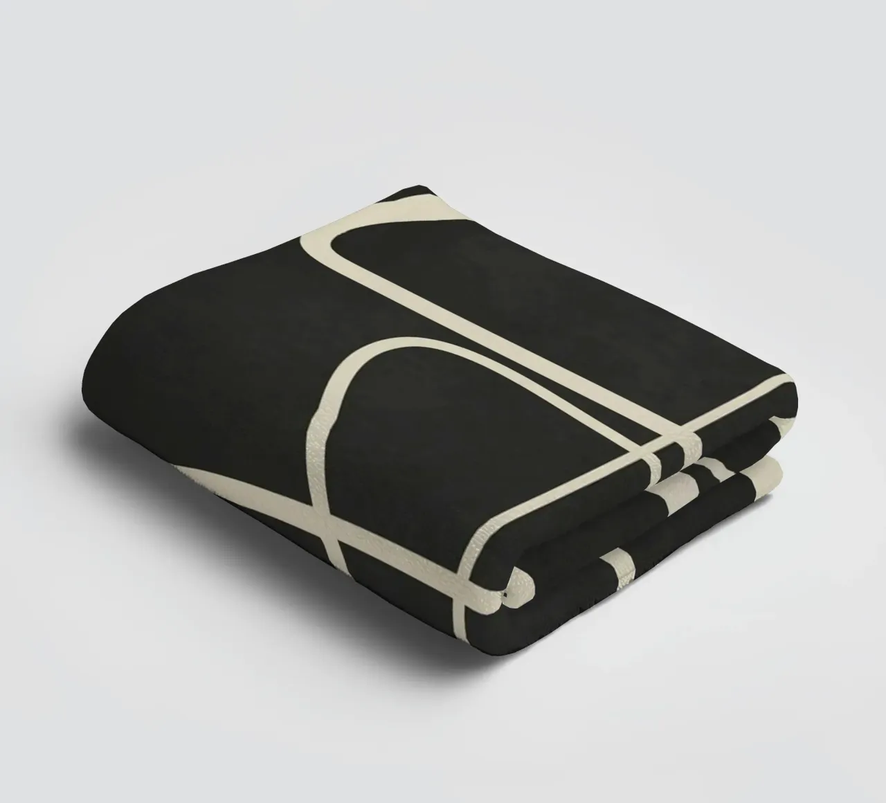 Modern Abstract Lines – Noir Handtuch von cityart