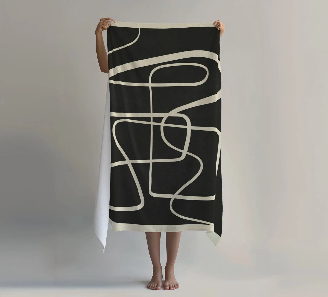 Modern Abstract Lines – Noir telo mare da cityart