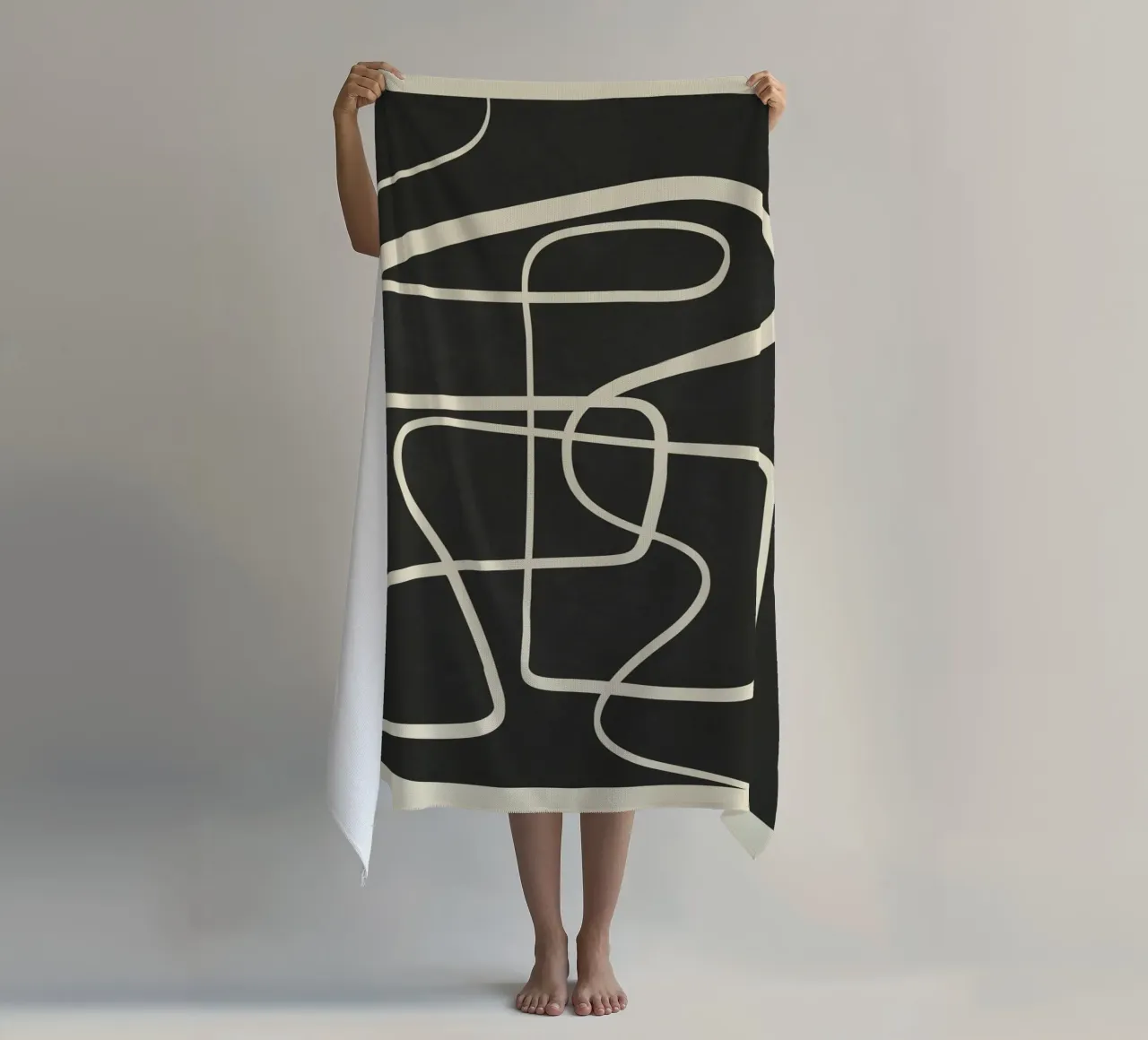 Modern Abstract Lines – Noir telo mare da cityart