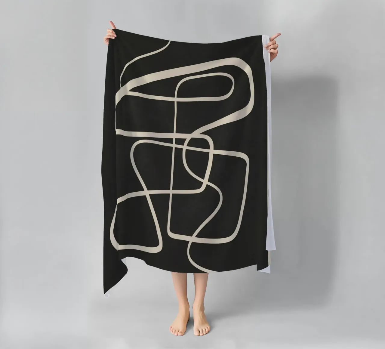 Modern Abstract Lines – Noir telo mare da cityart