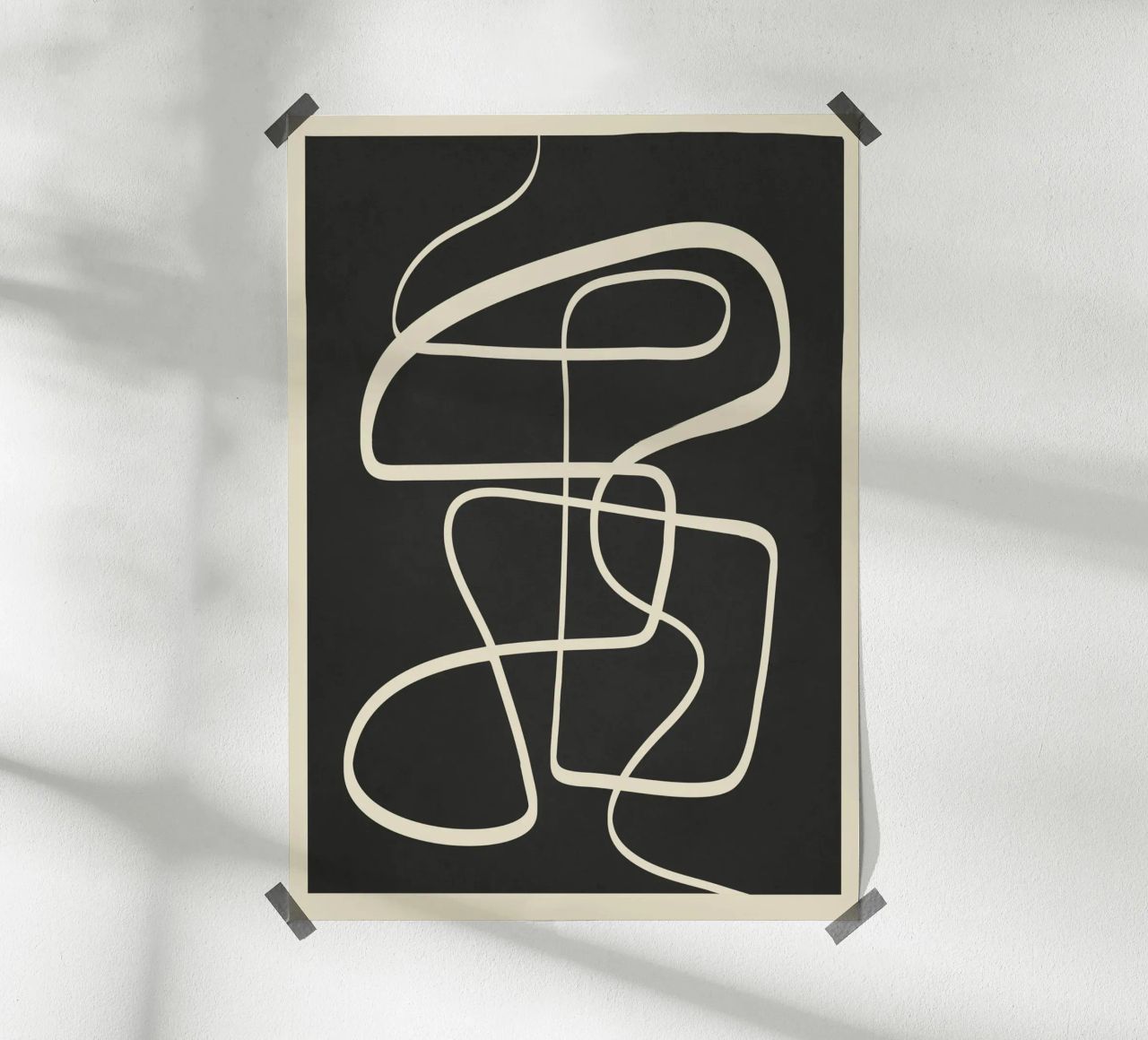Modern Abstract Lines – Noir Poster von cityart