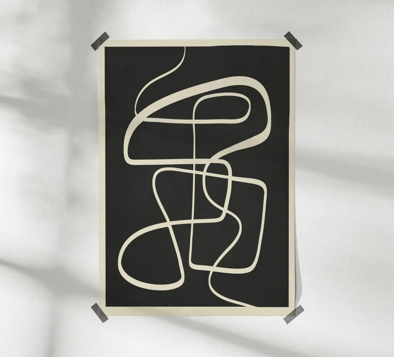 Modern Abstract Lines – Noir carta hahnemühle da cityart