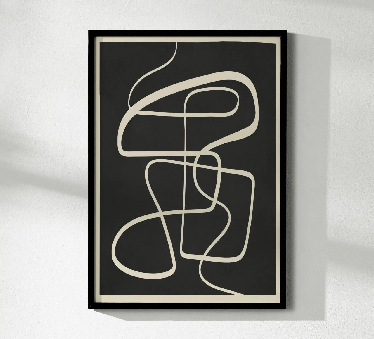 Modern Abstract Lines – Noir Poster von cityart