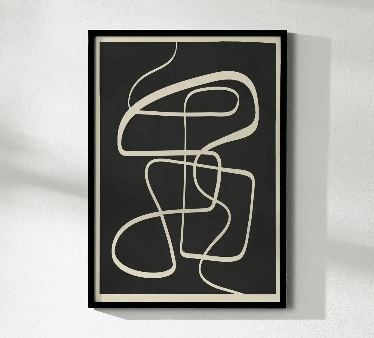 Modern Abstract Lines – Noir carta hahnemühle da cityart