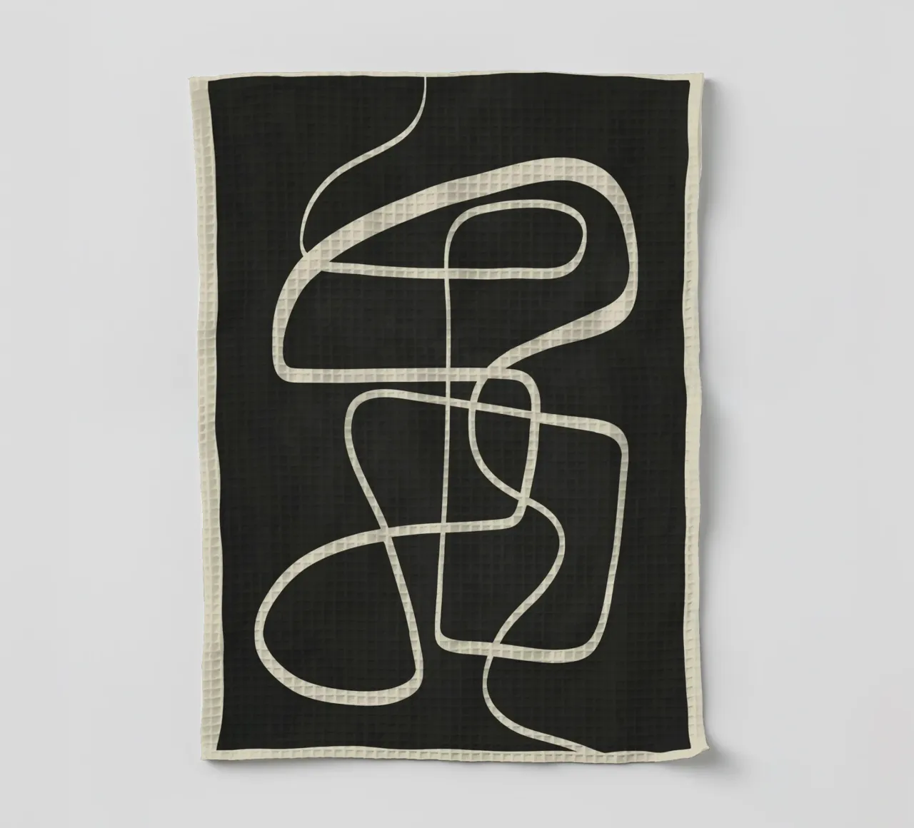 Modern Abstract Lines – Noir torchon de cityart