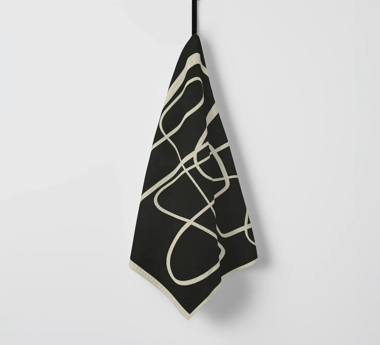 Modern Abstract Lines – Noir canovaccio da cucina da cityart