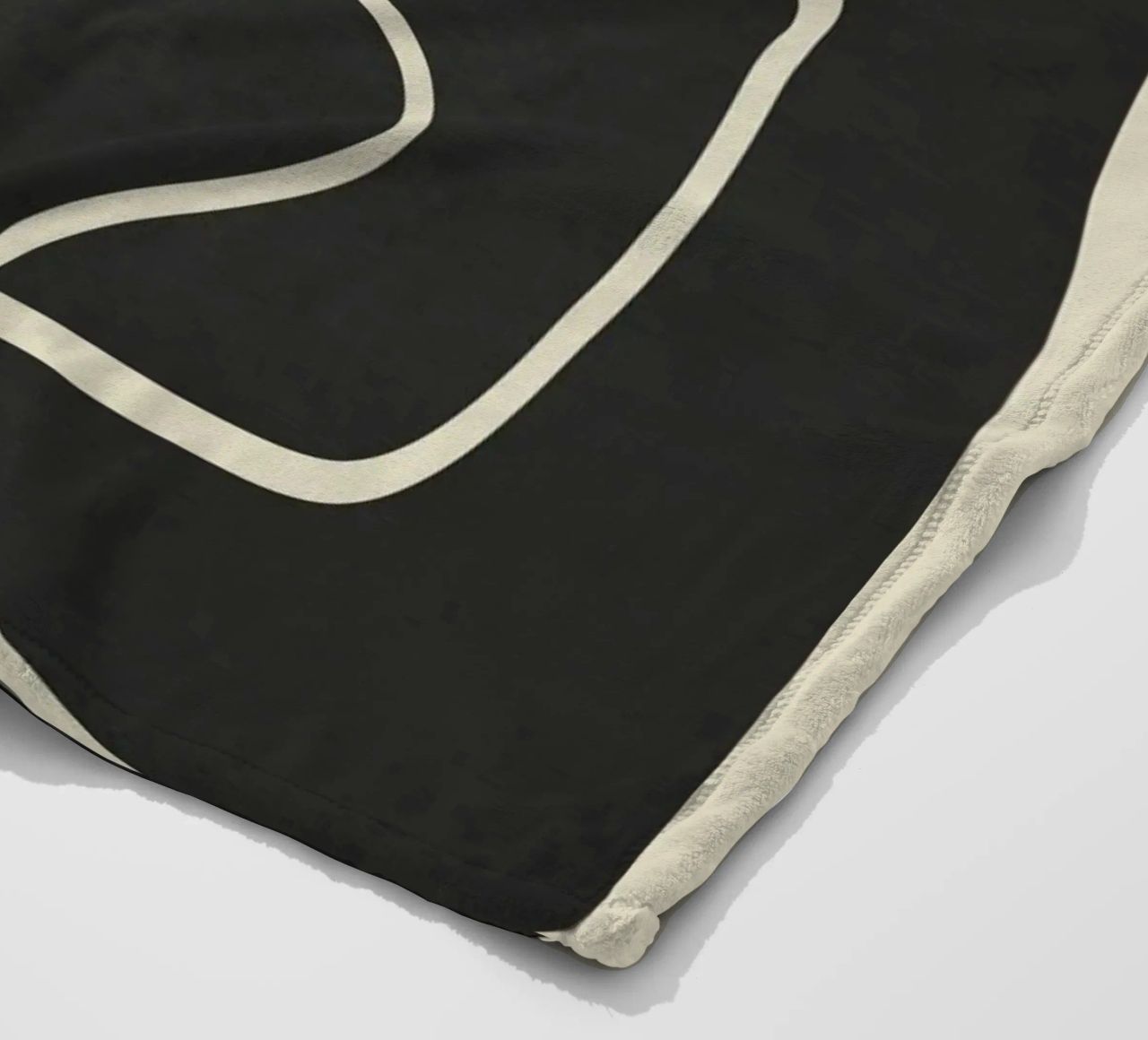 Modern Abstract Lines – Noir coperta in pile da cityart