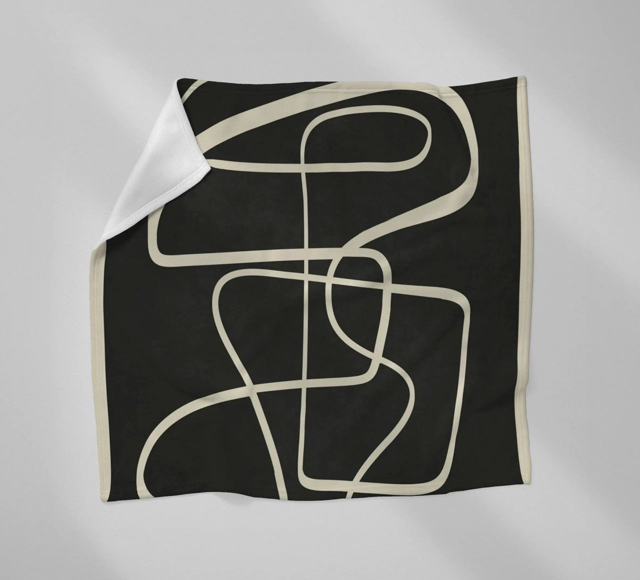 Modern Abstract Lines – Noir coperta in pile da cityart