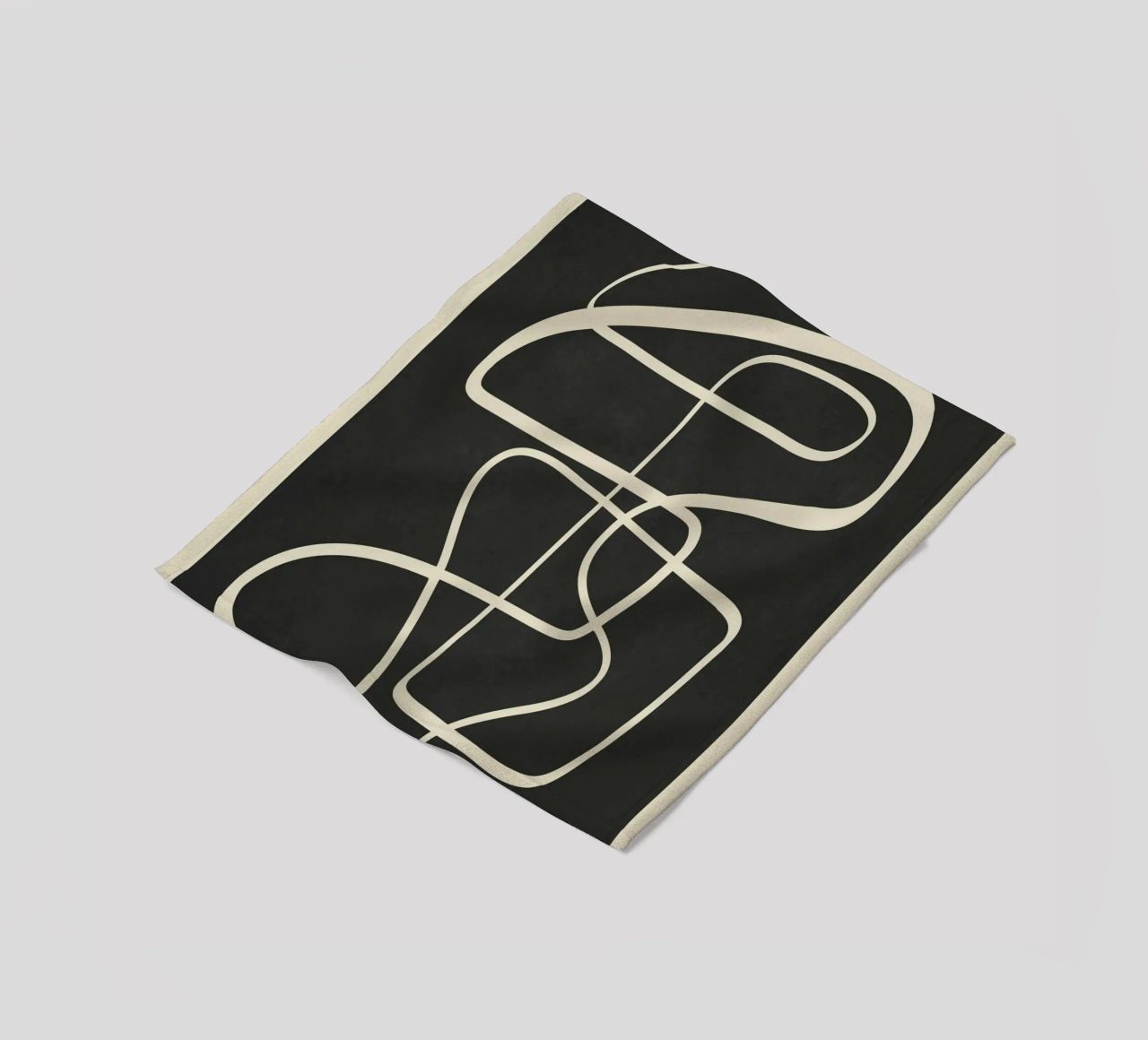 Modern Abstract Lines – Noir coperta in pile da cityart