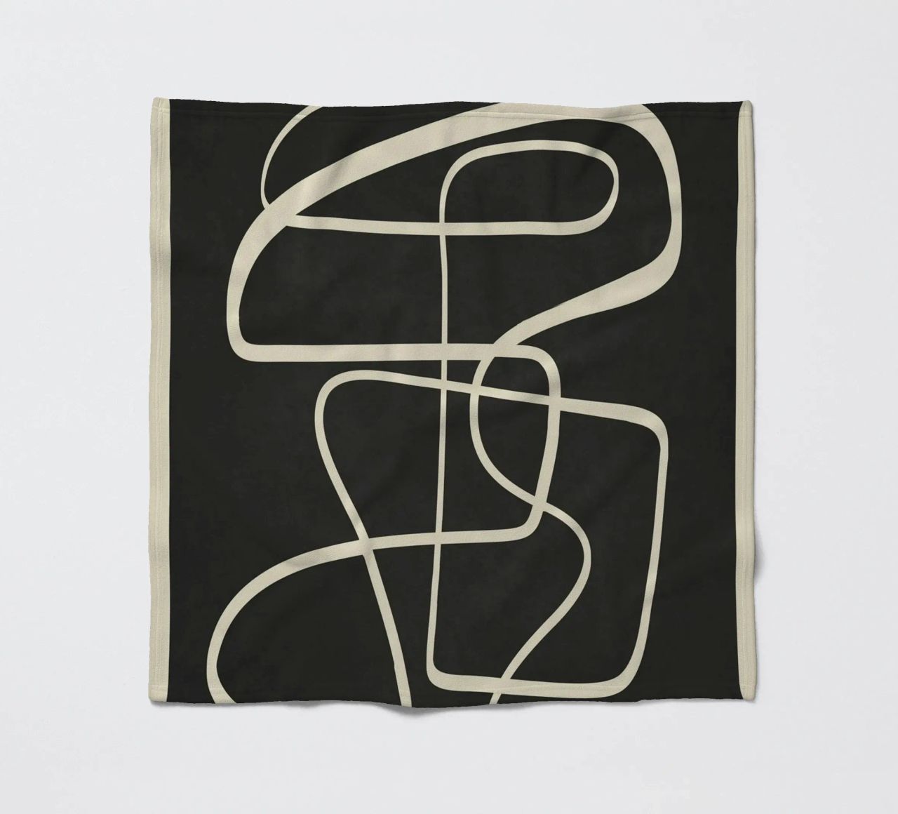 Modern Abstract Lines – Noir coperta in pile da cityart