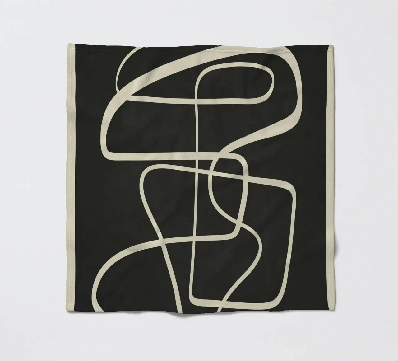 Modern Abstract Lines – Noir coperta in pile da cityart