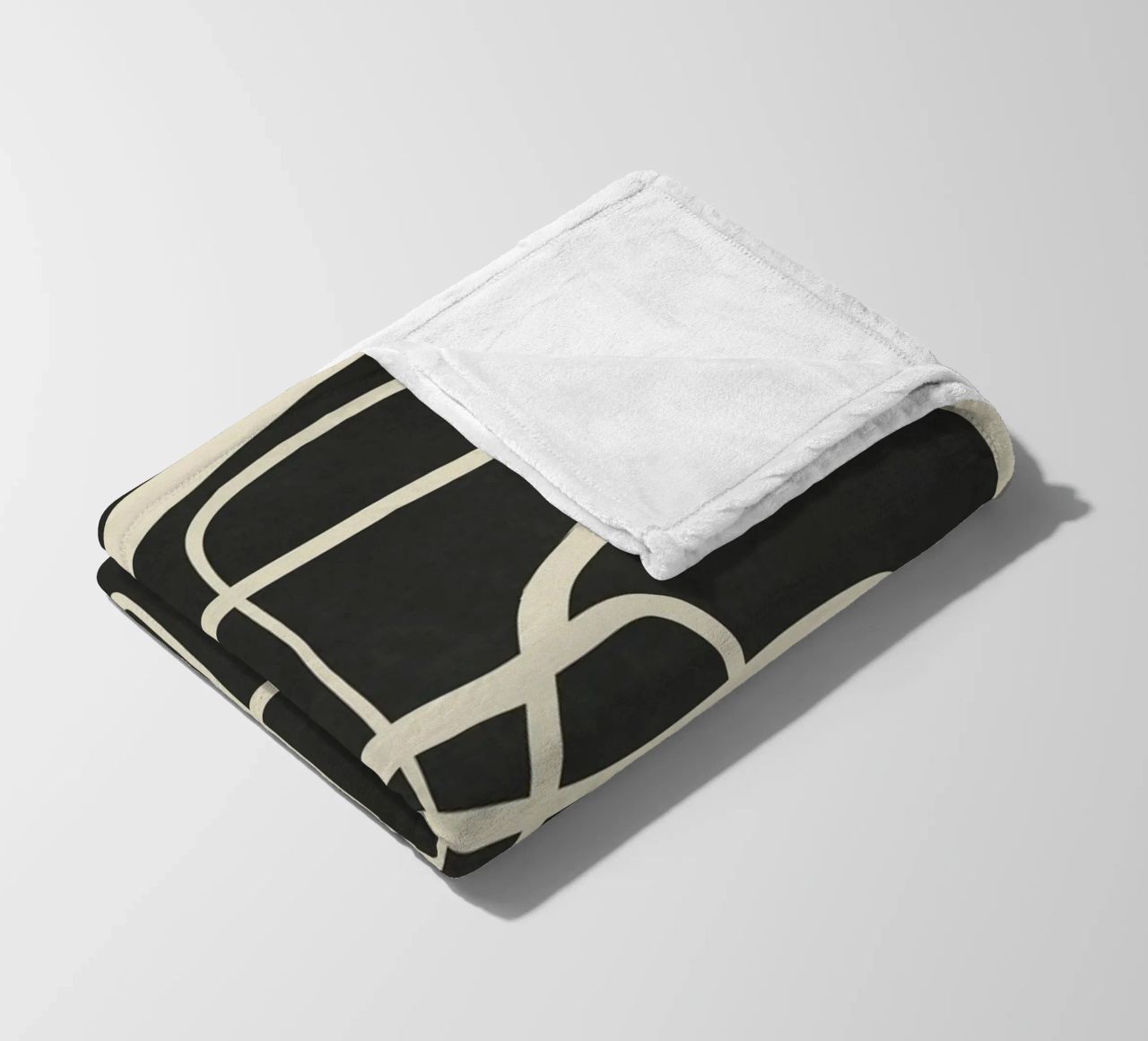 Modern Abstract Lines – Noir coperta in pile da cityart