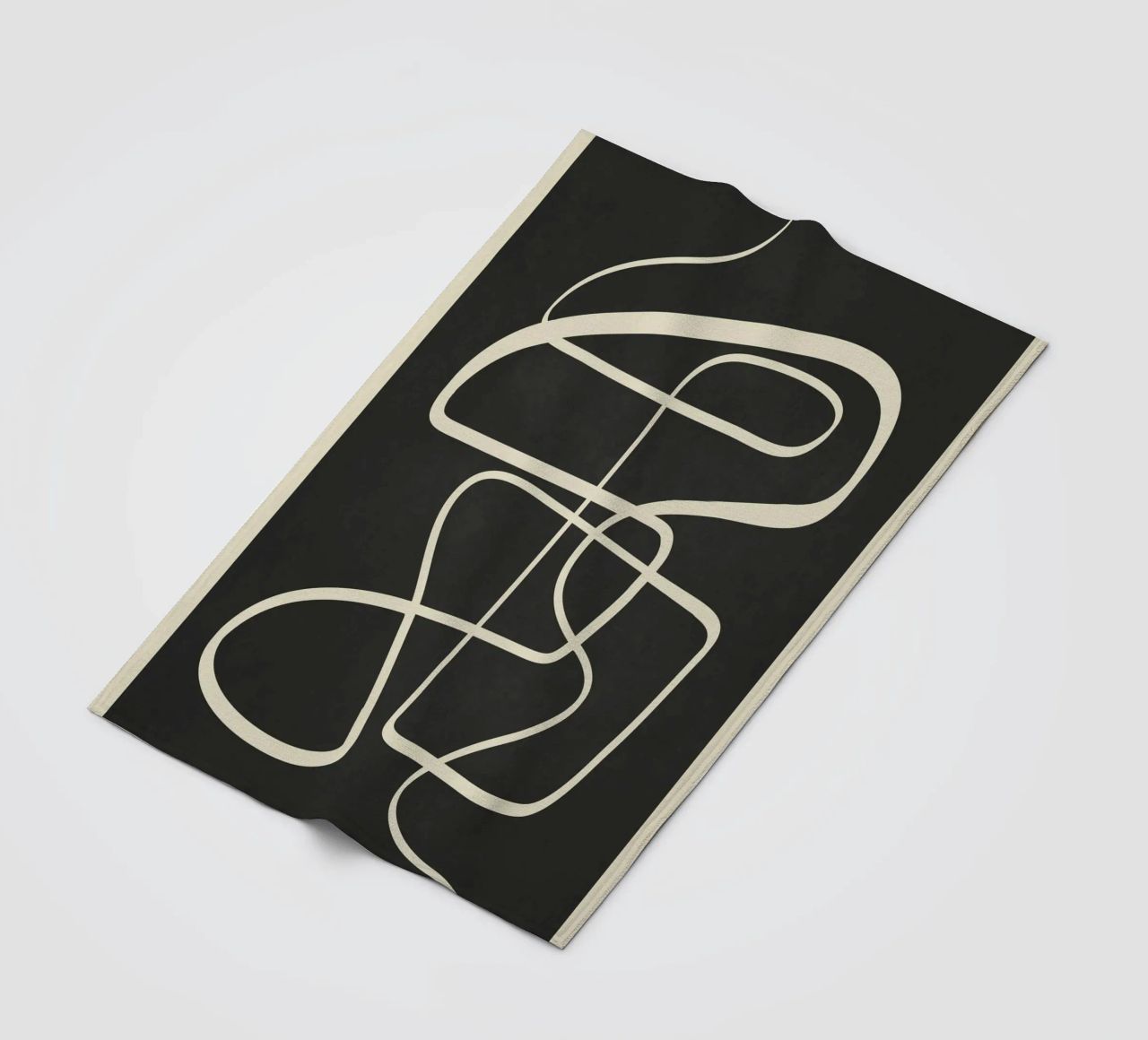 Modern Abstract Lines – Noir coperta in pile da cityart