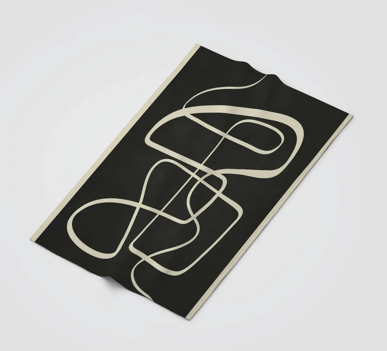 Modern Abstract Lines – Noir coperta in pile da cityart