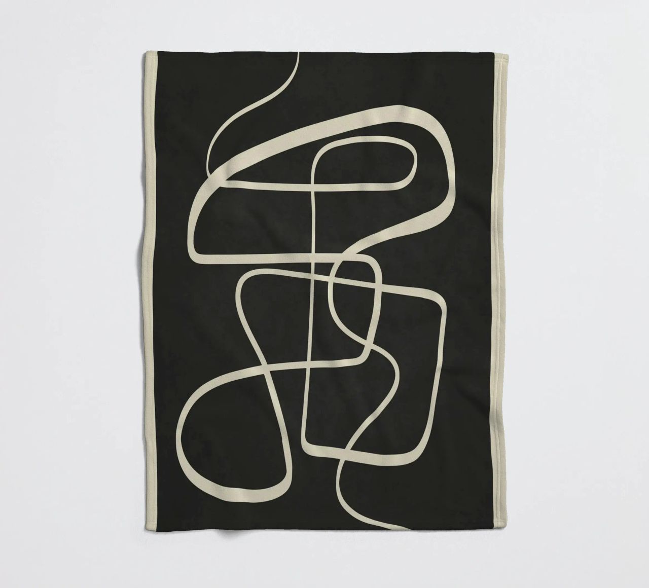 Modern Abstract Lines – Noir coperta in pile da cityart