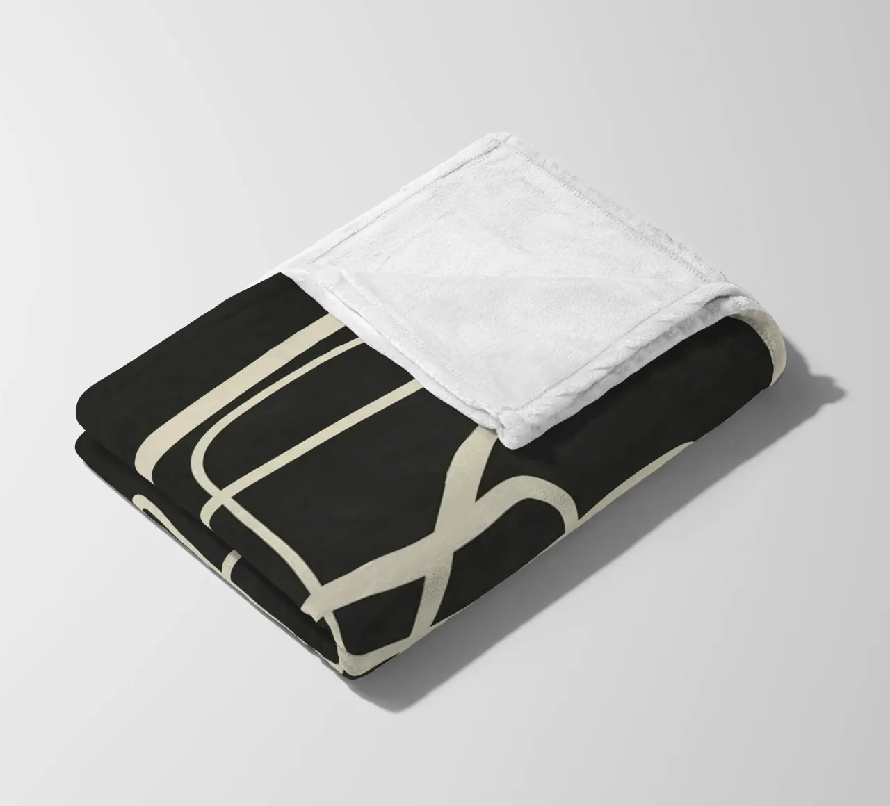 Modern Abstract Lines – Noir coperta in pile da cityart
