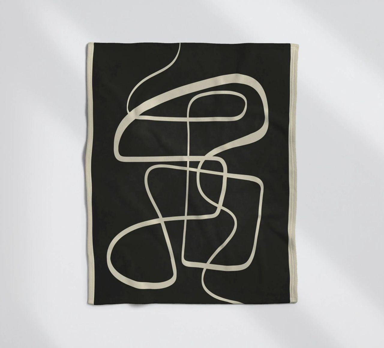 Modern Abstract Lines – Noir coperta in pile da cityart