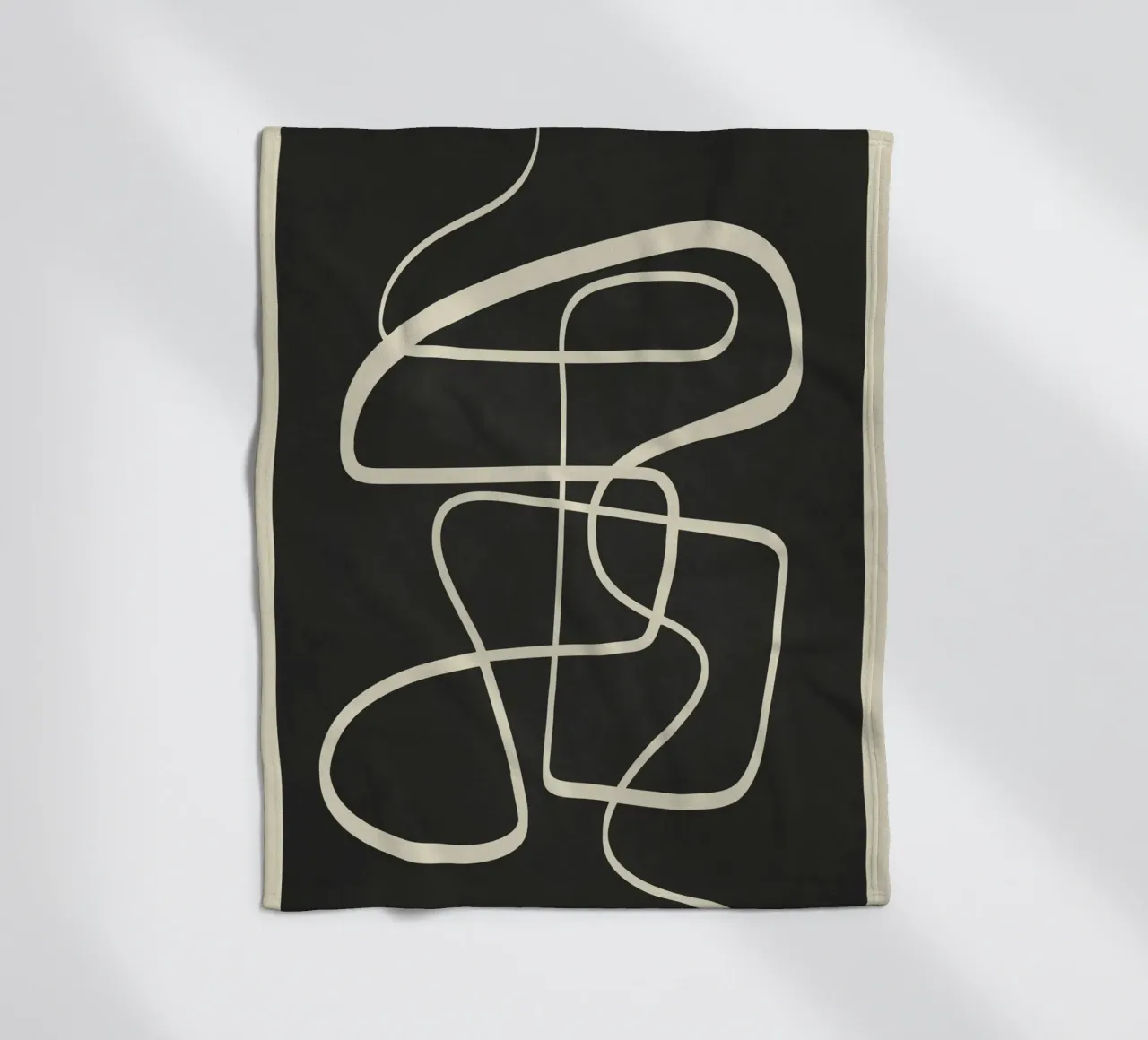 Modern Abstract Lines – Noir coperta in pile da cityart
