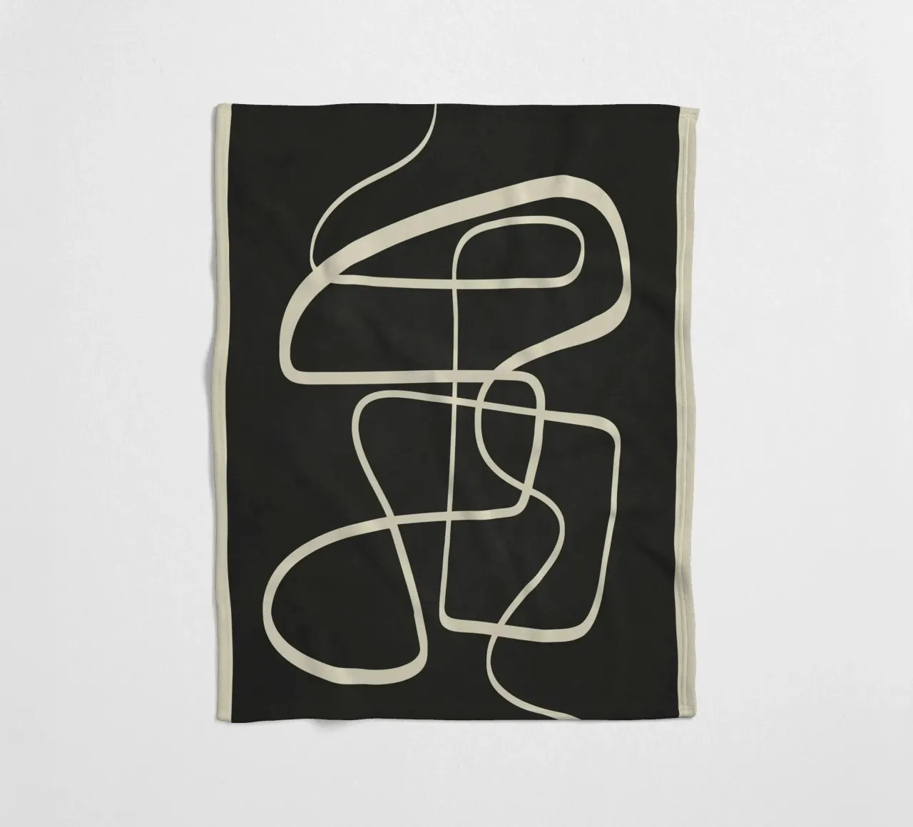 Modern Abstract Lines – Noir coperta in pile da cityart
