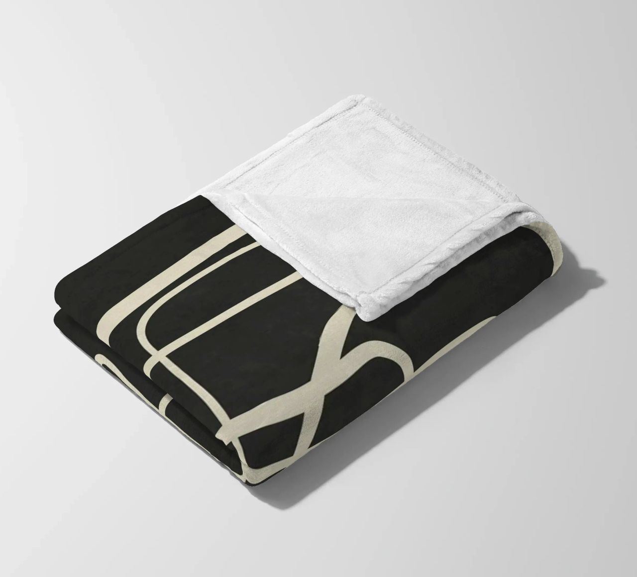 Modern Abstract Lines – Noir coperta in pile da cityart