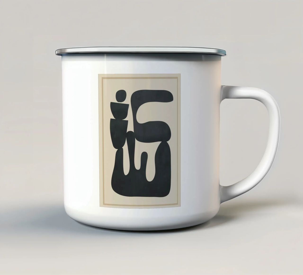 Modern Abstract Minimal Shapes 37 tazza in smalto da cityart