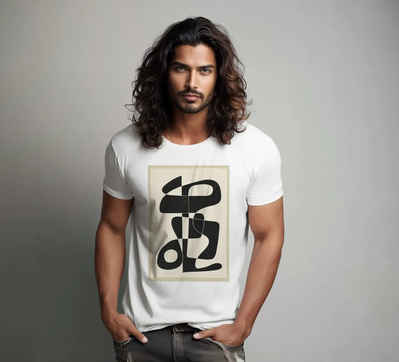 Minimal Abstract Noir t-shirt da cityart