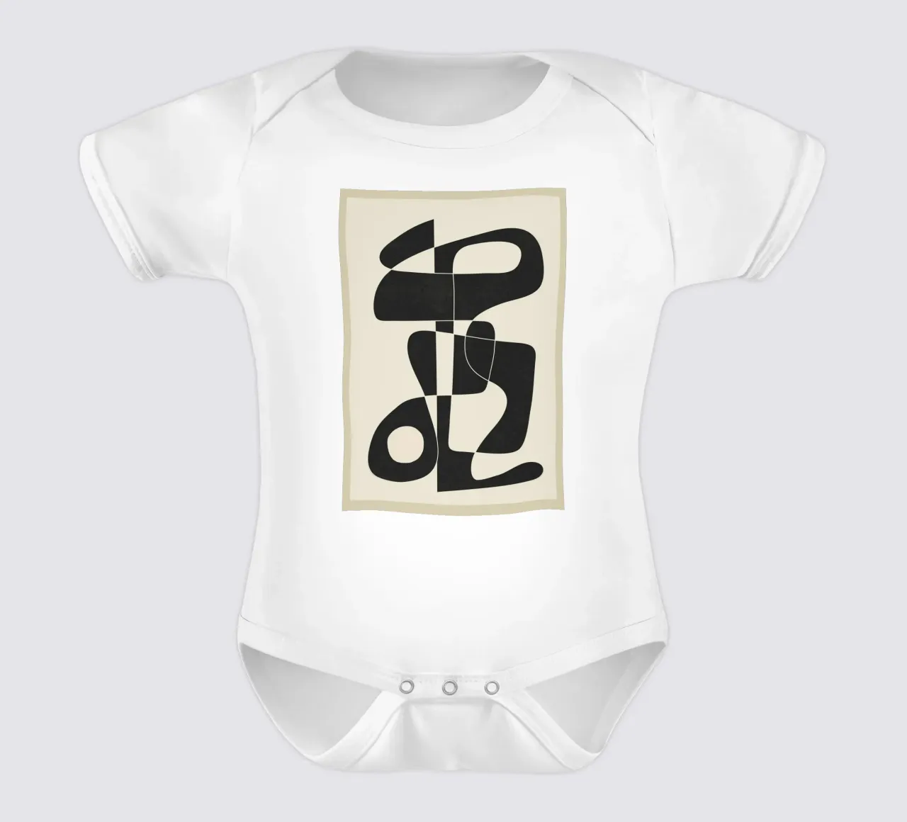 Minimal Abstract Noir body neonato maniche corte da cityart