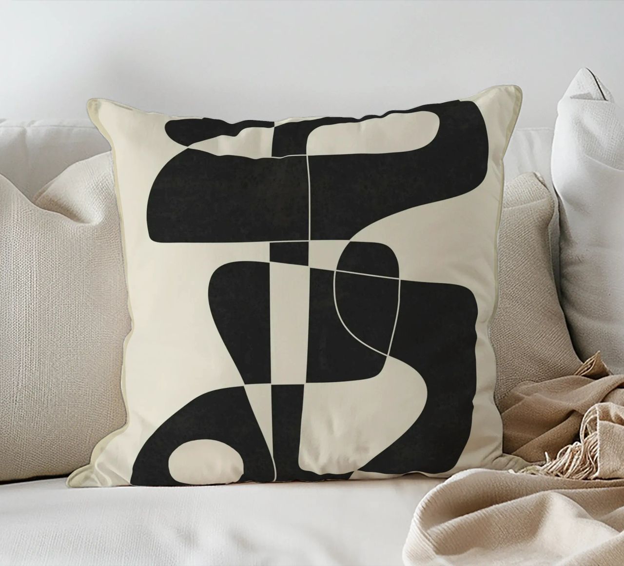 Minimal Abstract Noir cuscino da cityart