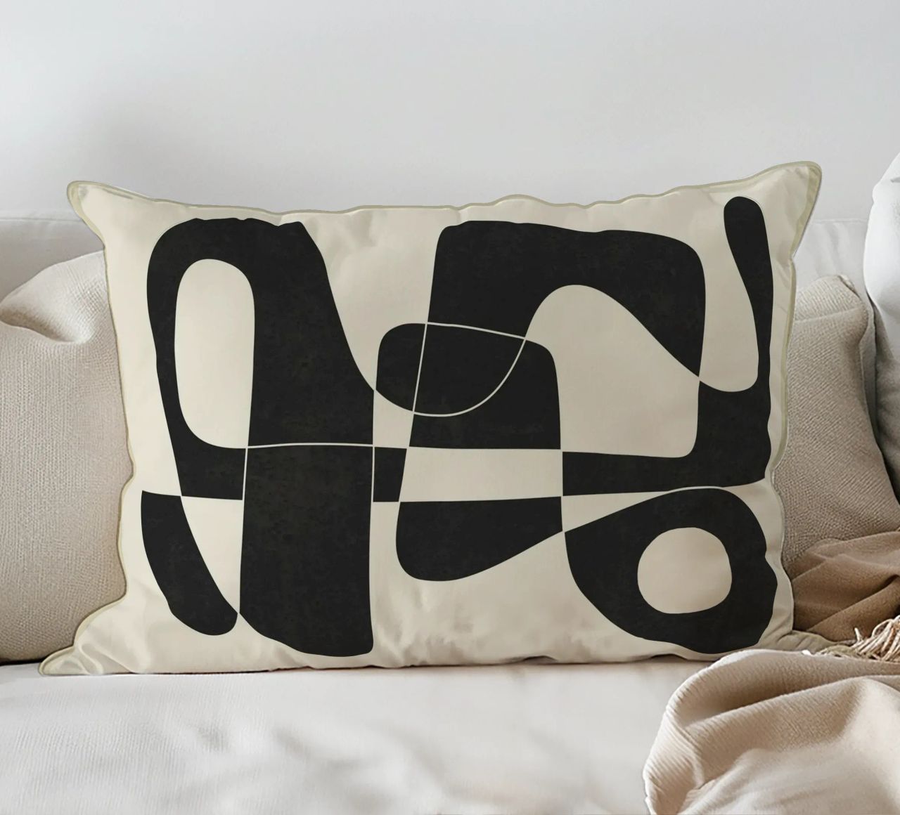 Minimal Abstract Noir cuscino da cityart