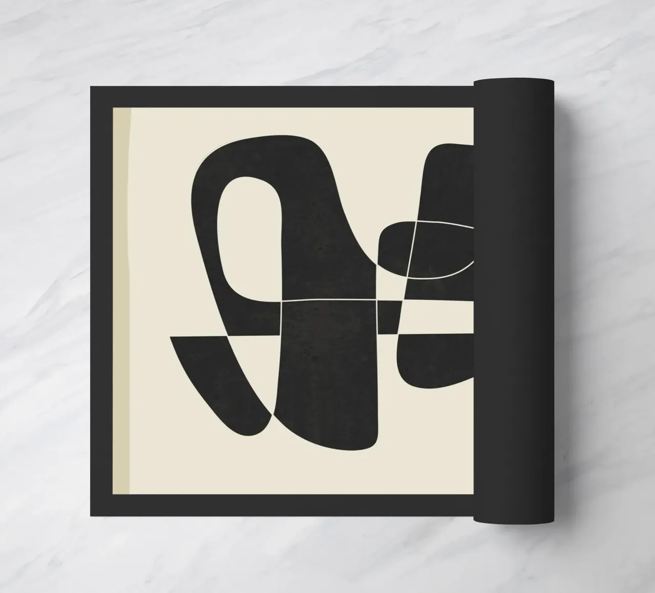 Minimal Abstract Noir felpudo de cityart
