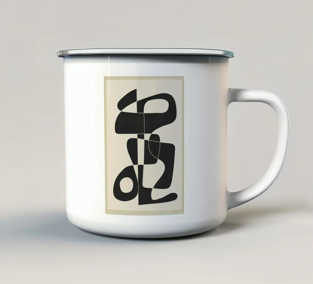 Minimal Abstract Noir mug en émail de cityart