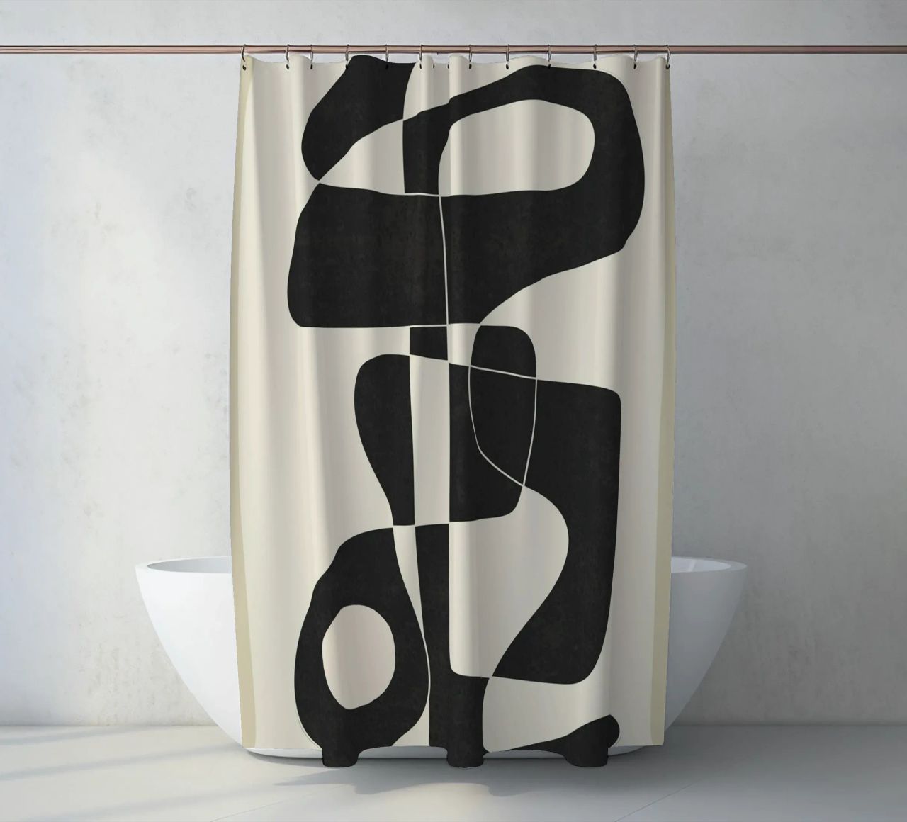 Minimal Abstract Noir tenda da doccia da cityart