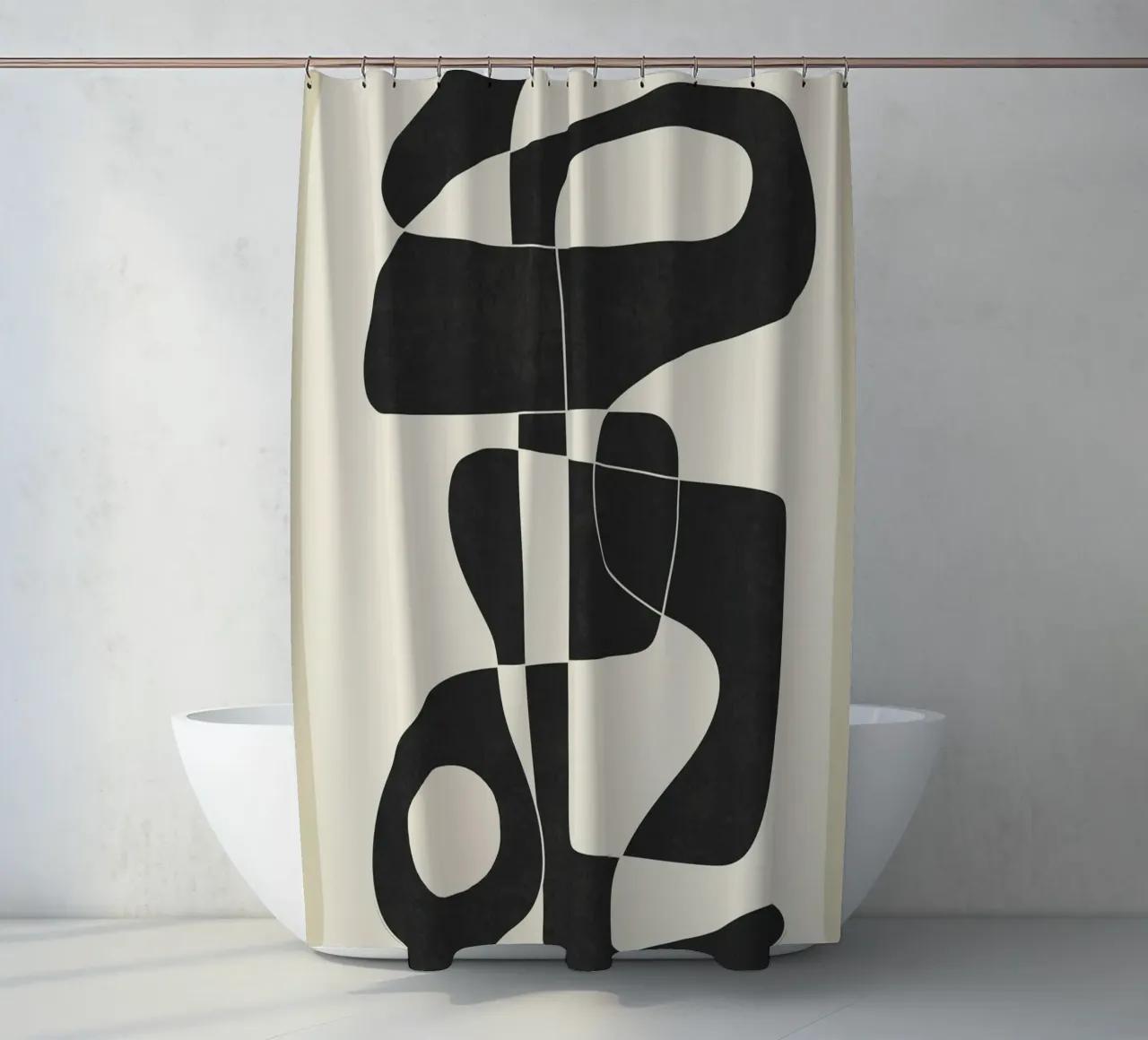 Minimal Abstract Noir cortina de baño de cityart