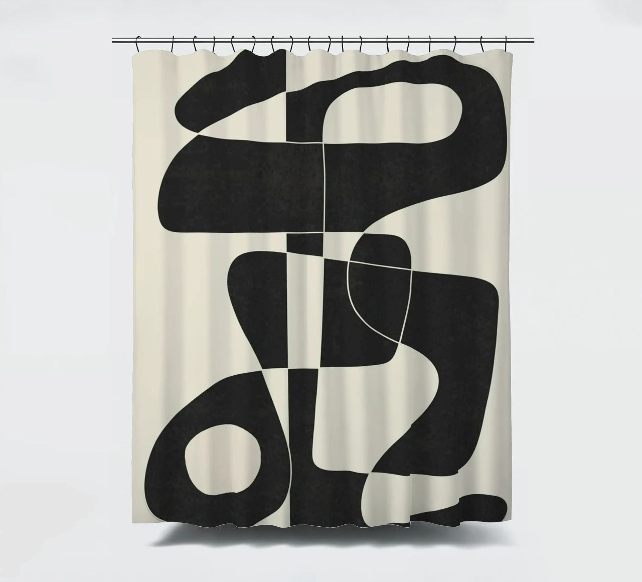 Minimal Abstract Noir tenda da doccia da cityart