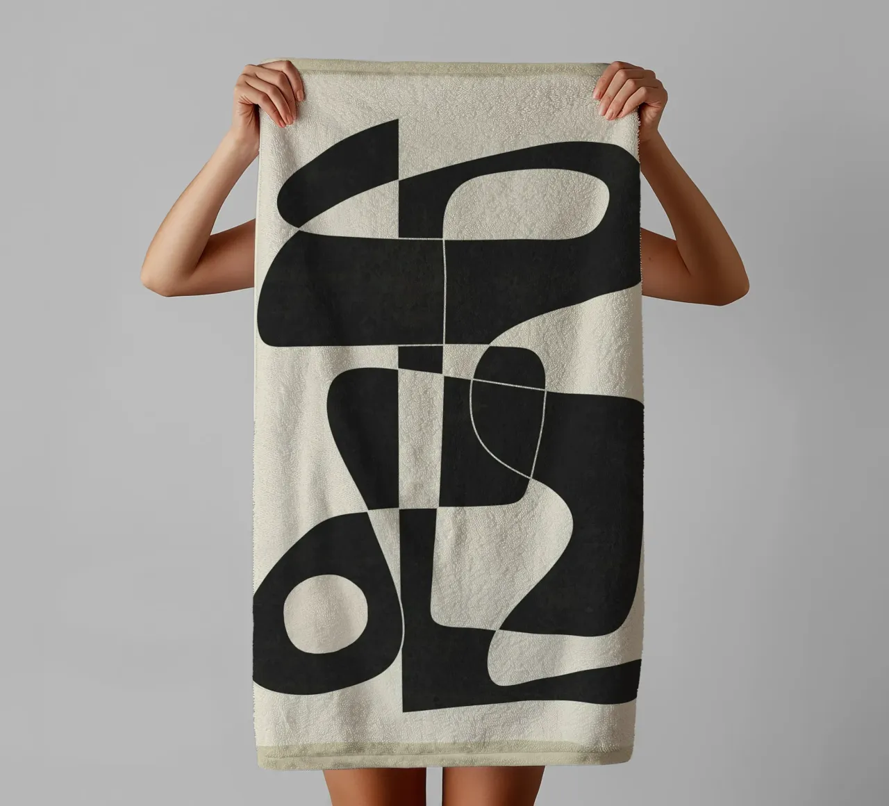 Minimal Abstract Noir badhanddoek van cityart