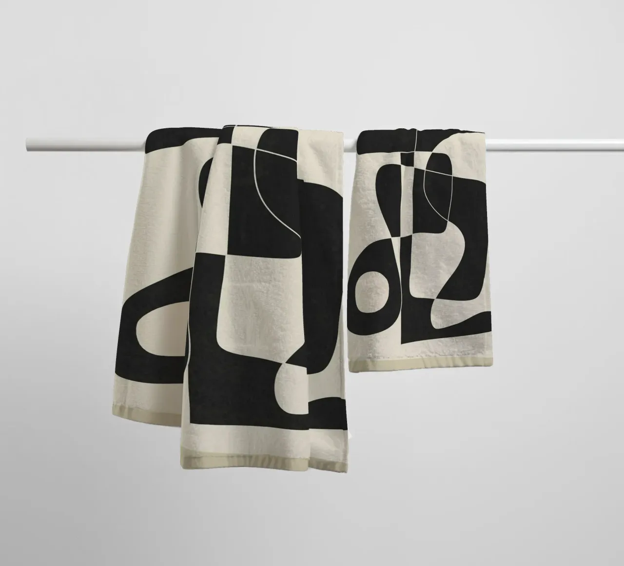 Minimal Abstract Noir Handtuch von cityart