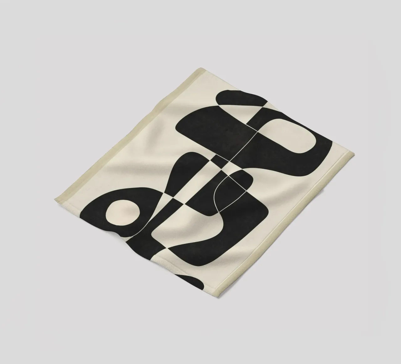 Minimal Abstract Noir coperta in pile da cityart