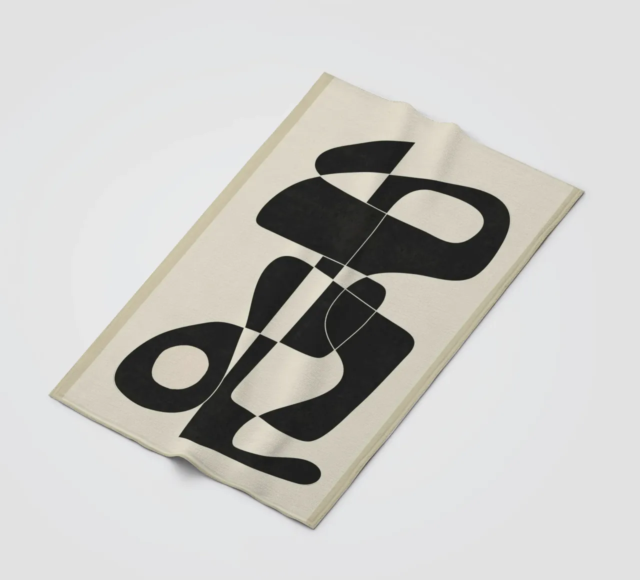 Minimal Abstract Noir coperta in pile da cityart