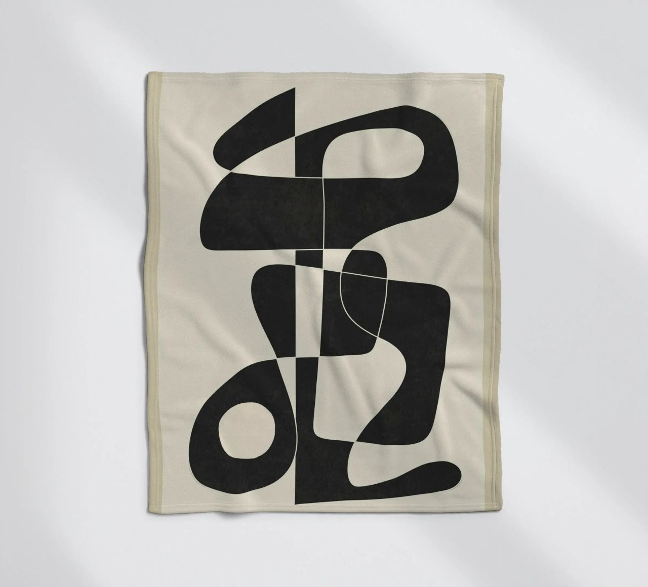 Minimal Abstract Noir coperta in pile da cityart